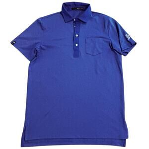 RLX Ralph Lauren Royal Blue Performance Polo Shirt Men's Medium Chest Pocket*